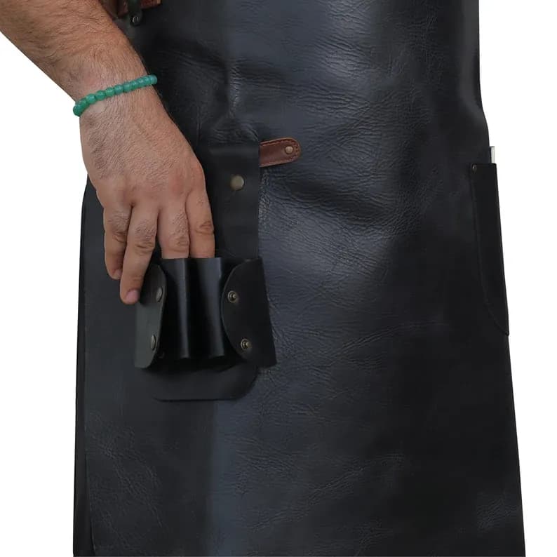 IndiFash Personalized Top Grain Leather Workshop Apron with Pockets for Men, Hand Crafted Woodworking Apron, Artist Full Apron, Best Gardening Apron thumbnail 7