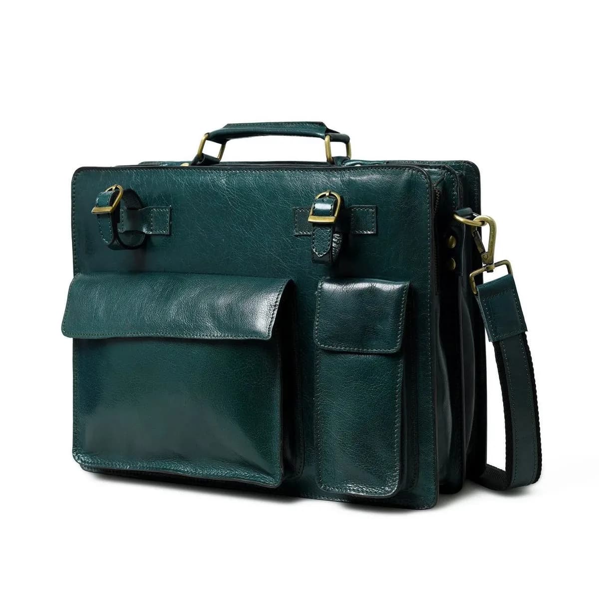 Tuscany Italian Leather Briefcase, Green thumbnail 6