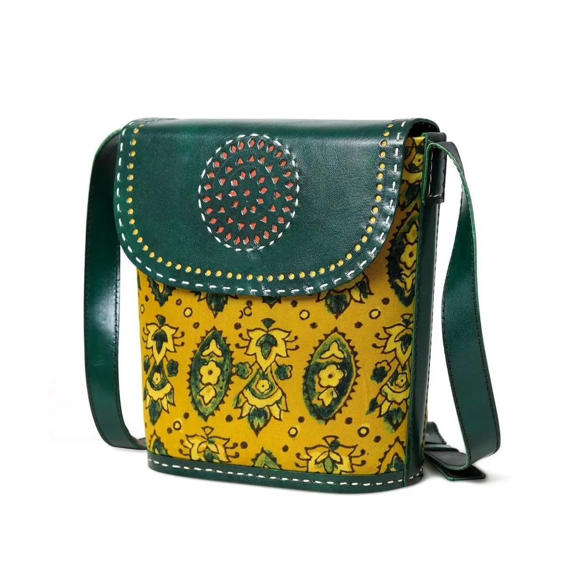Vibrant Heritage Ajrakh Satchel thumbnail 3