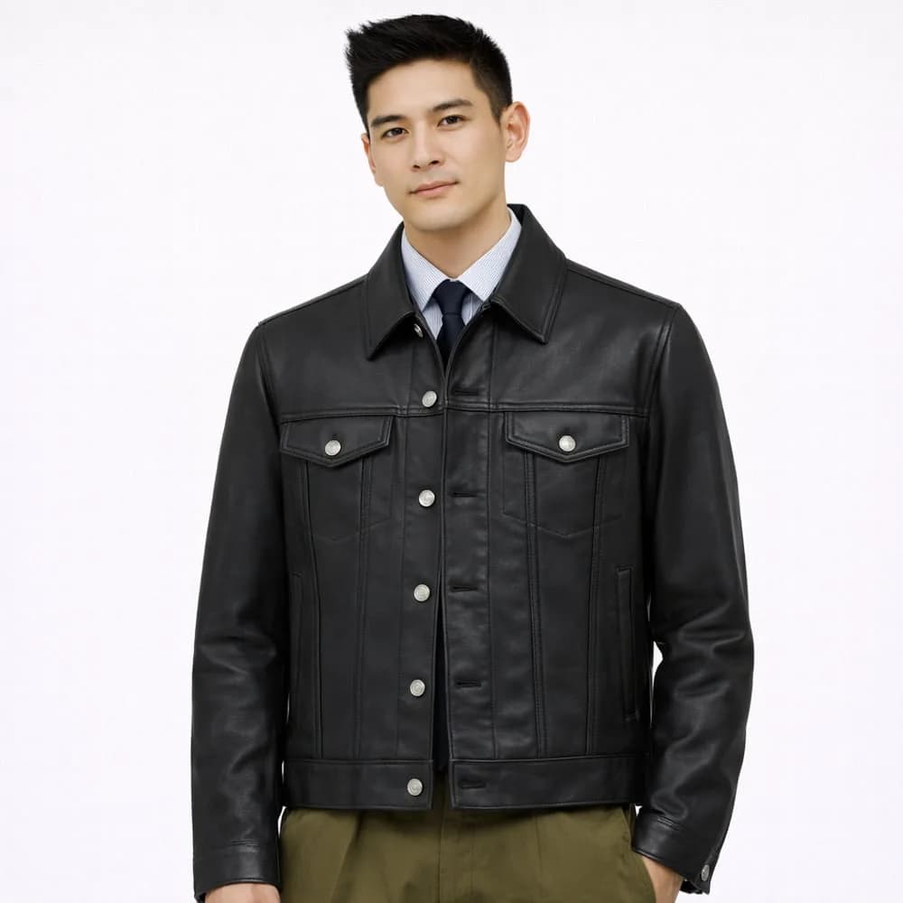 Vicky Premium Genuine Leather Shirt Style Jacket for Men