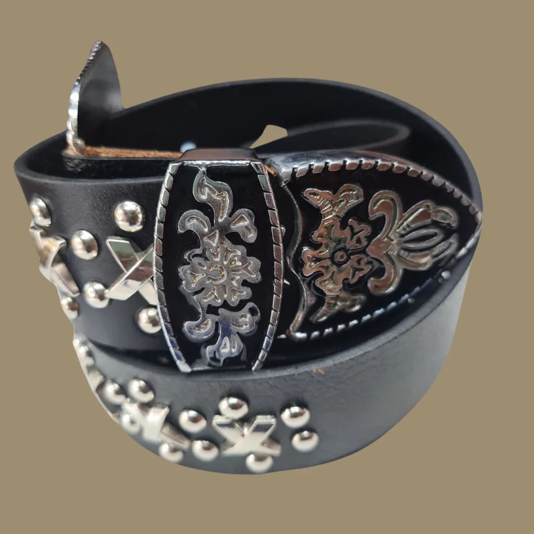 Vidyut Studded Genuine Leather Casual Belt thumbnail 2