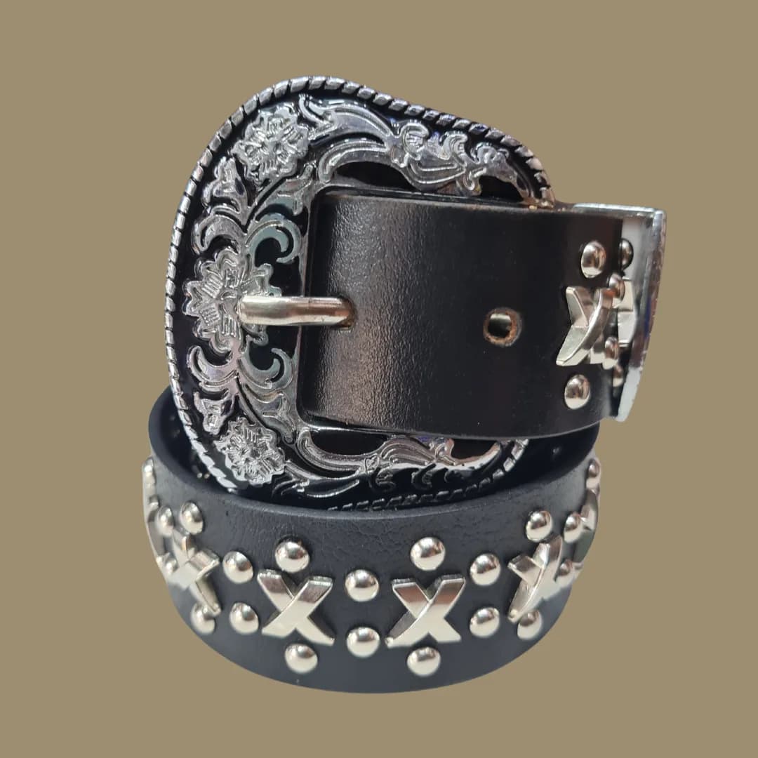Vidyut Studded Genuine Leather Casual Belt thumbnail 3