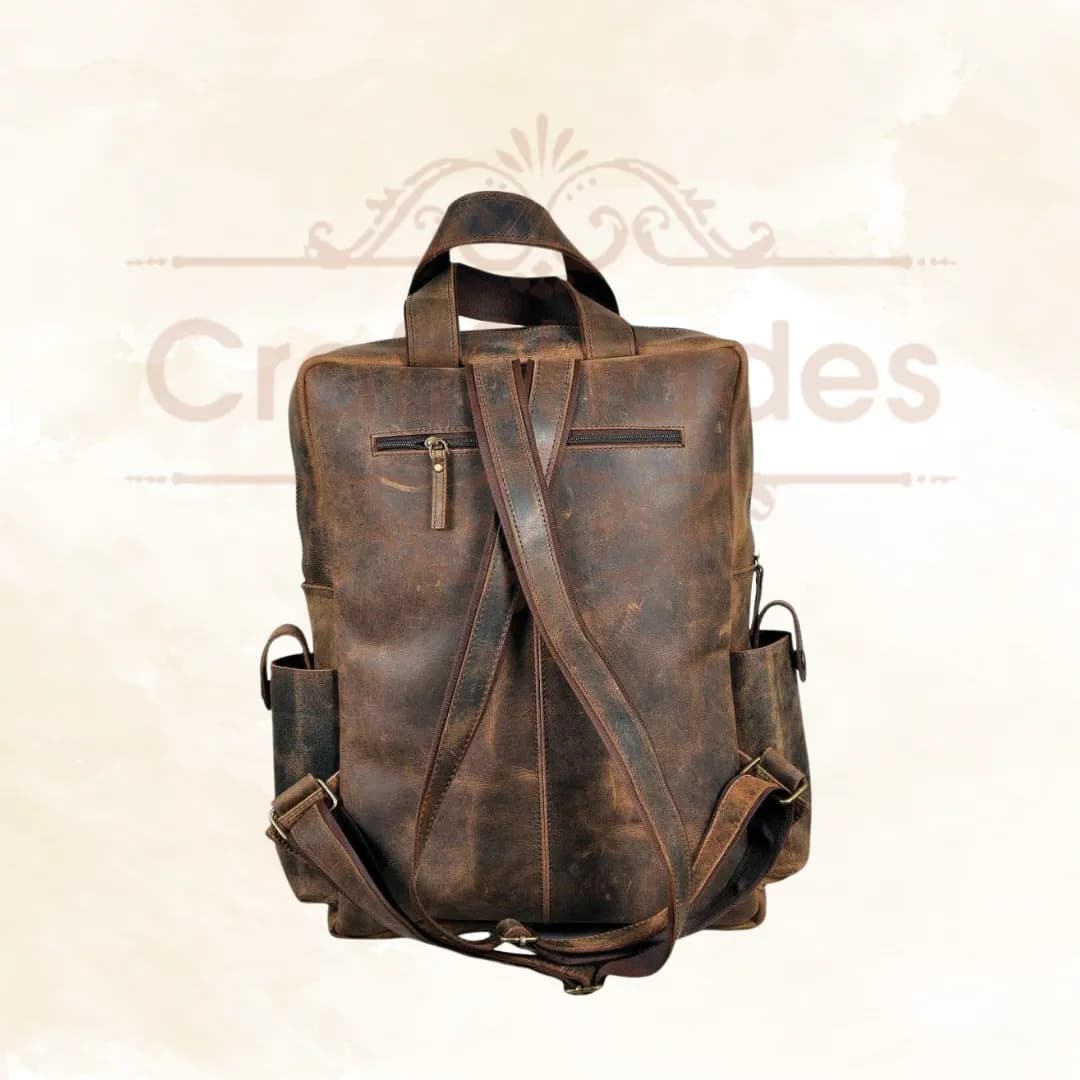 IndiFash - Buffalo Vintage 18″ Leather Backpack | 100% Genuine Leather thumbnail 6