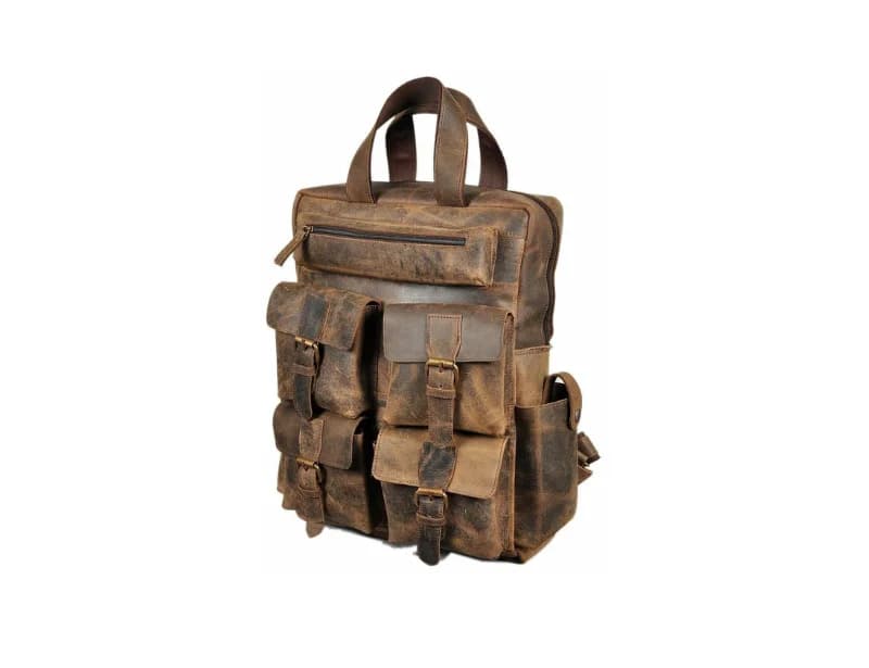 Vintage Leather Backpack Rucksack