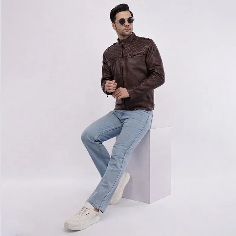 VOLT Grey Leather Jacket thumbnail 11