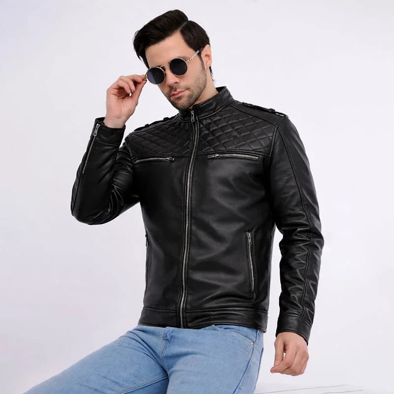 VOLT Grey Leather Jacket thumbnail 12