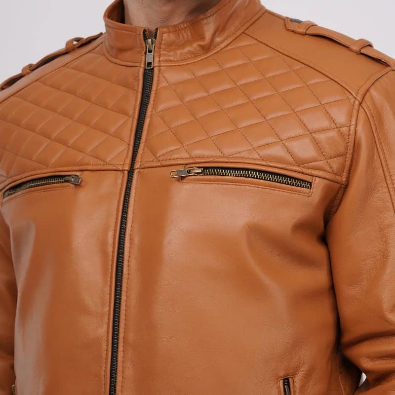 VOLT Grey Leather Jacket thumbnail 3
