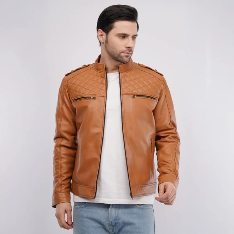 VOLT Grey Leather Jacket thumbnail 5