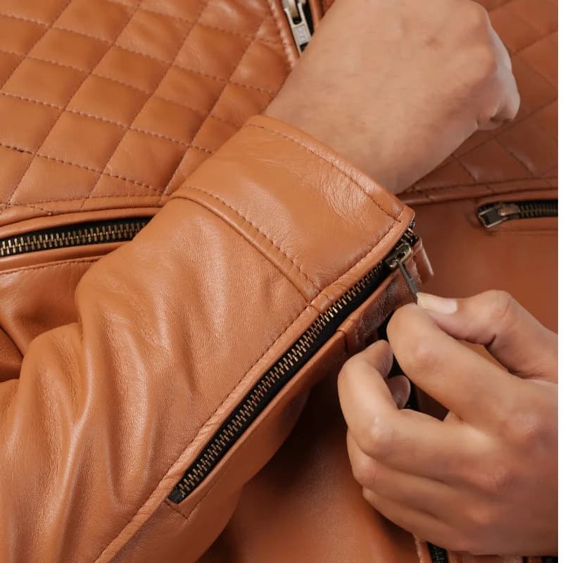 VOLT Grey Leather Jacket thumbnail 7