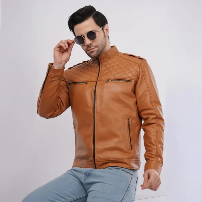 VOLT Grey Leather Jacket thumbnail 8