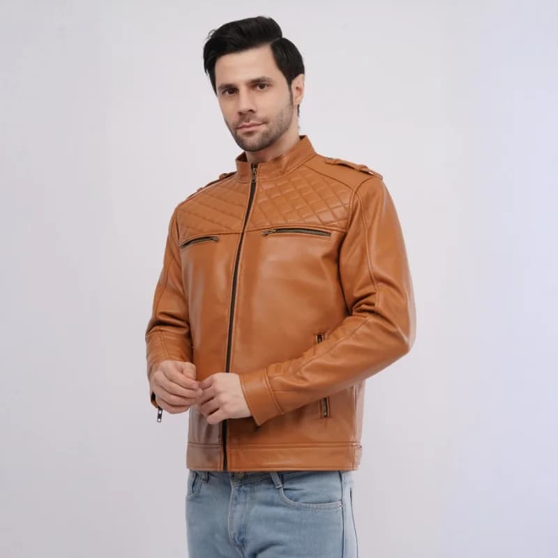 VOLT Tan Leather Jacket