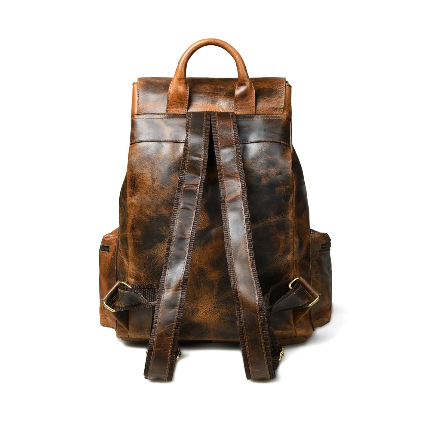 Vortex Leather Backpack: Burnt Brown thumbnail 3