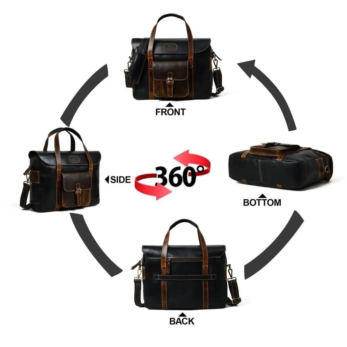 Walker Buffalo Leather Office Travel Bag thumbnail 11