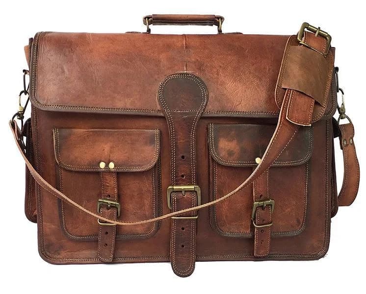 IndiFash - Handcrafted Leather Bag for Men | 100% Genuine Leather| 11*15