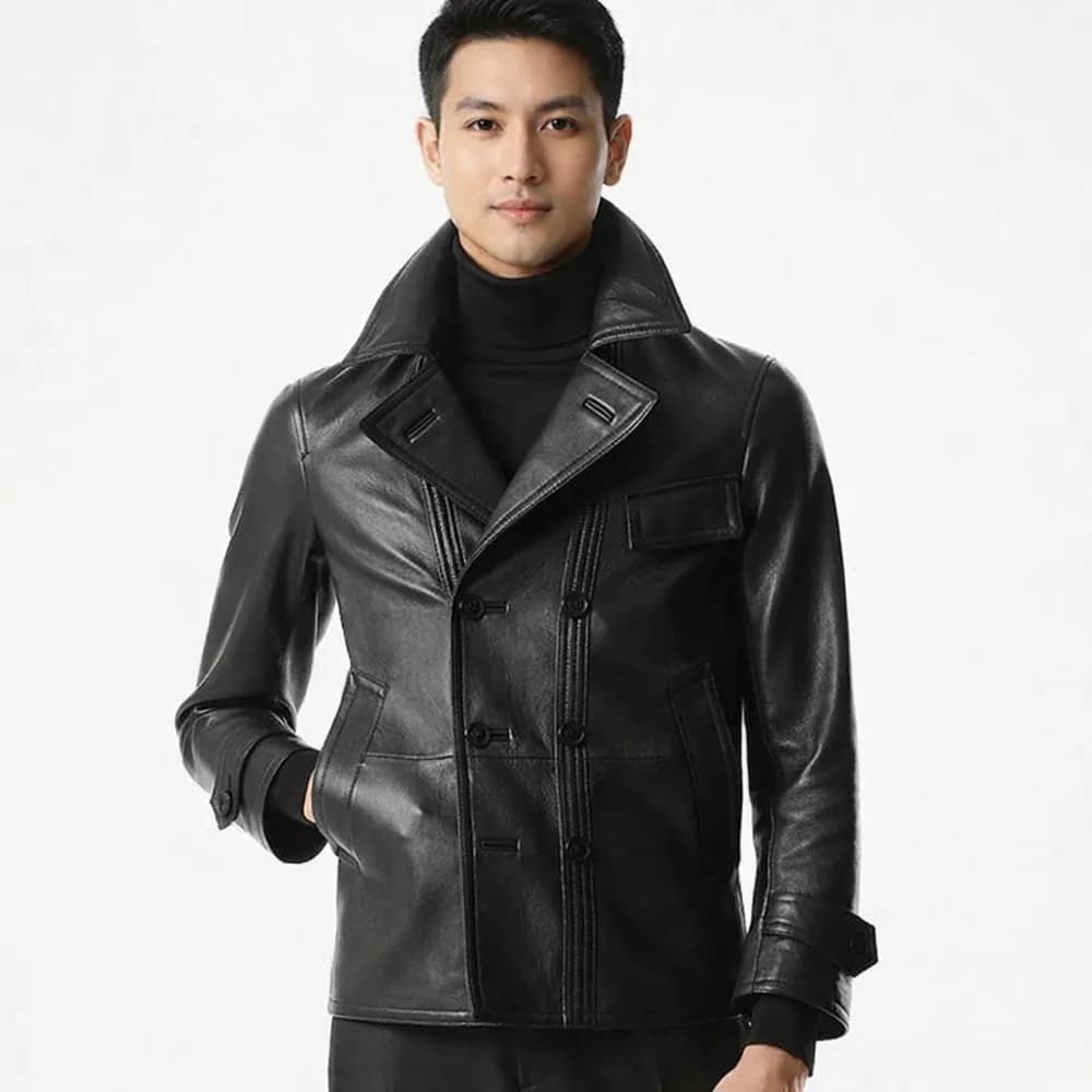 Liam Premium Genuine Leather Sailor Jacket for Men