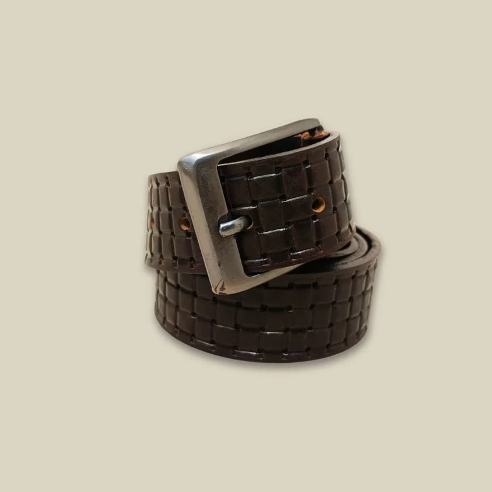 Rahi Mens Genuine Leather Woven Formal & Casual Belt