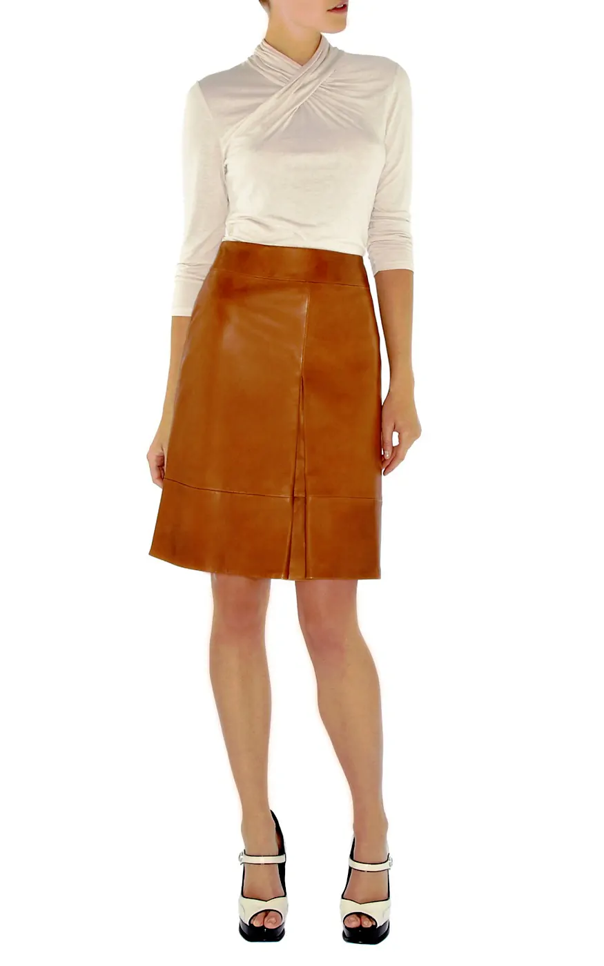 Womens Leather Skirts & Shorts - LSK014 - View 1