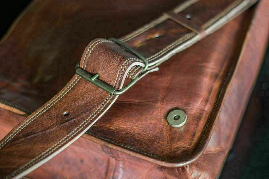13 Inches Luxury Style Genuine Leather Cross Body Shoulder Bag Handmade Bag thumbnail 2