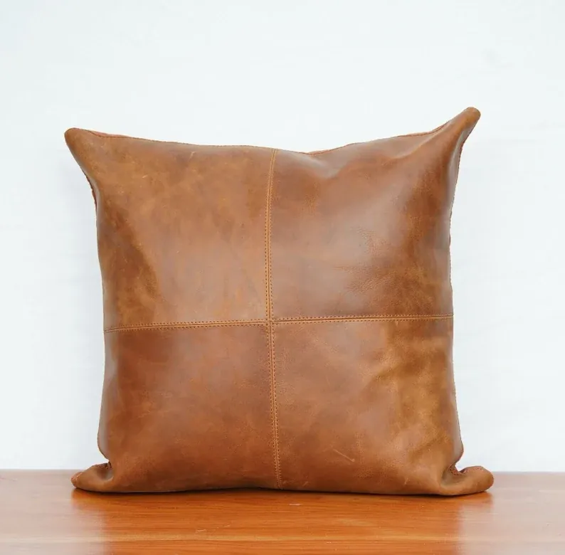 100% Buffalo Leather Sofa Cushion cover thumbnail 2