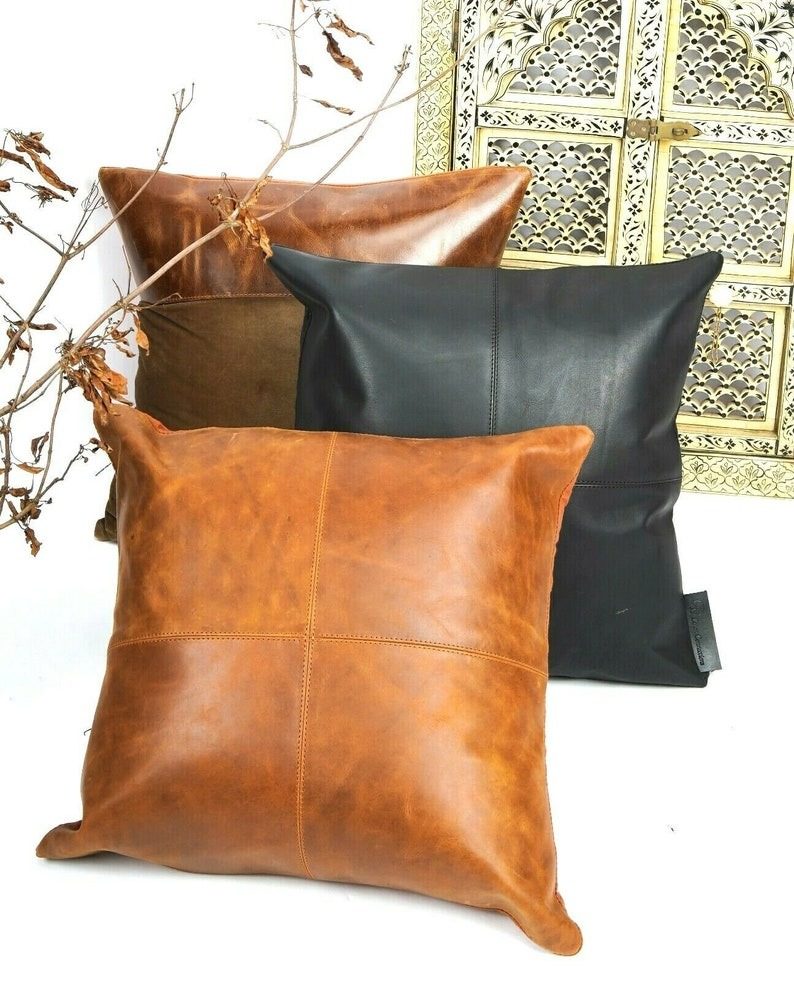 100% Buffalo Leather Sofa Cushion cover thumbnail 4