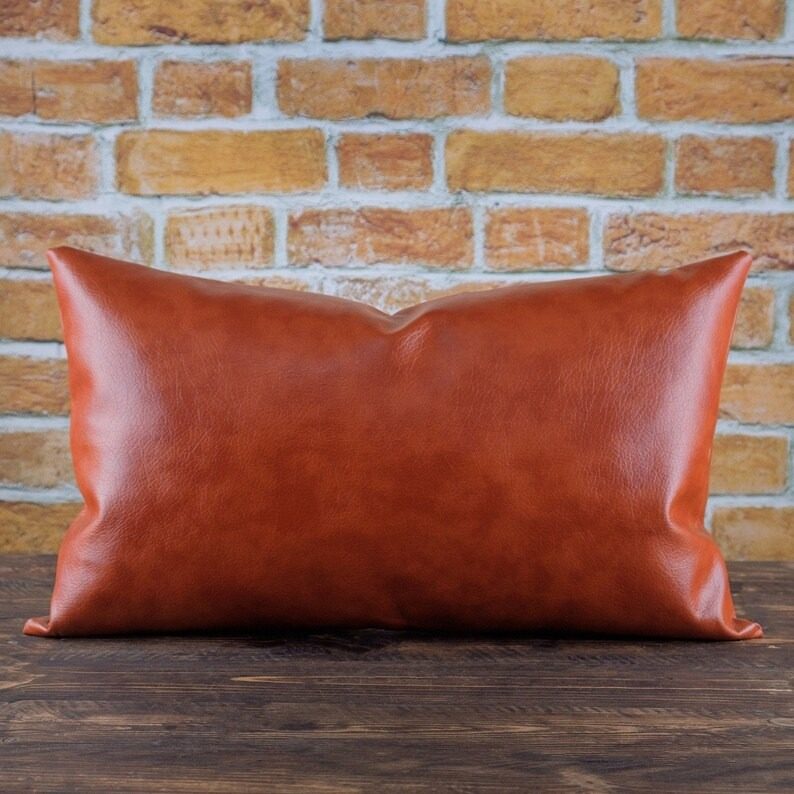 100% Goat Leather Cushion with cotton sofa cover thumbnail 2