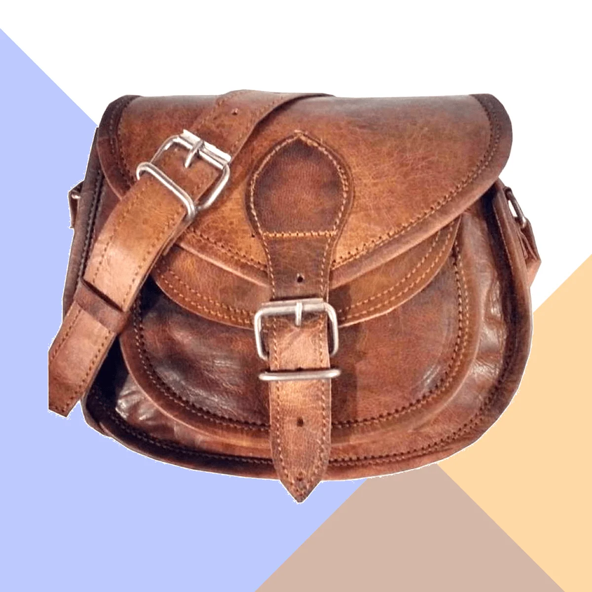 IndiFash - 11″9 Crossbody Handcrafted Small Leather Sling Bag for Women | 100% Genuine Leather