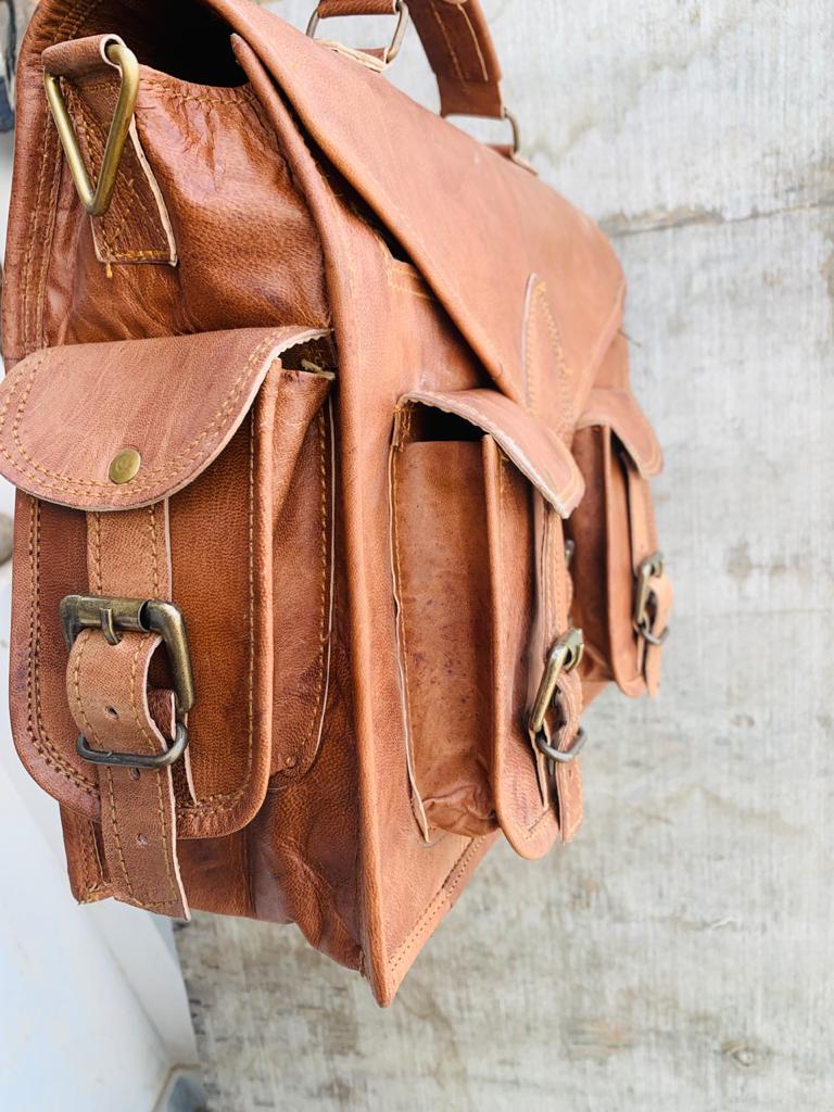 IndiFash - Handcrafted Satchel Leather Bag | 100% Genuine Leather thumbnail 2
