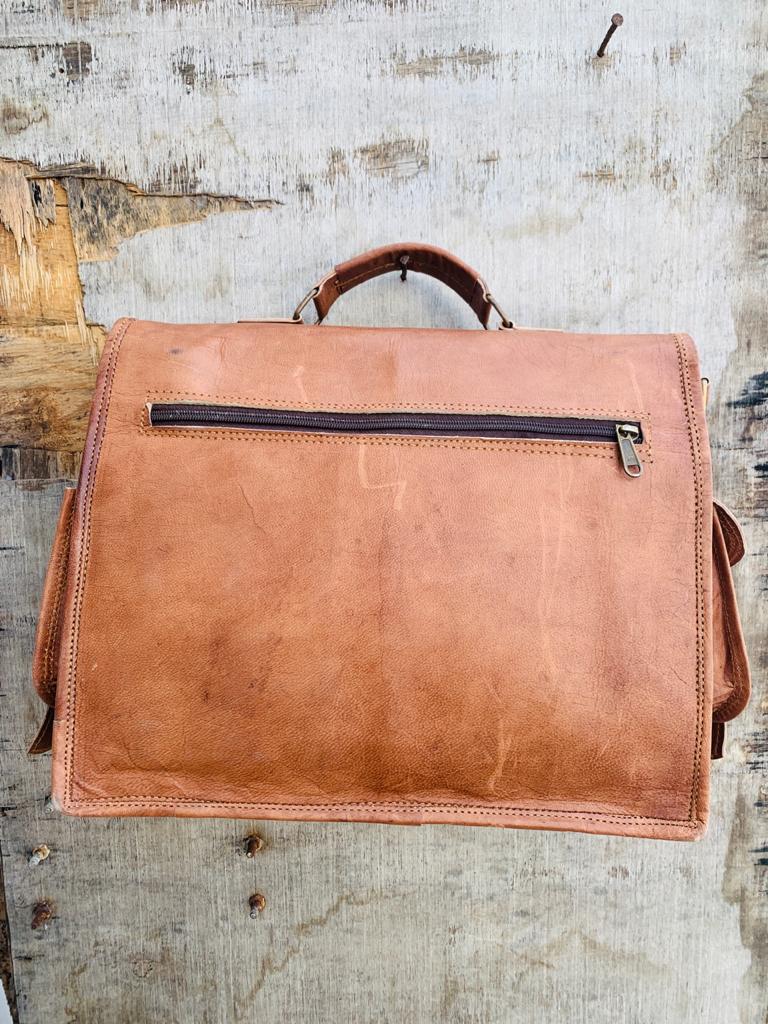 IndiFash - Handcrafted Satchel Leather Bag | 100% Genuine Leather thumbnail 4