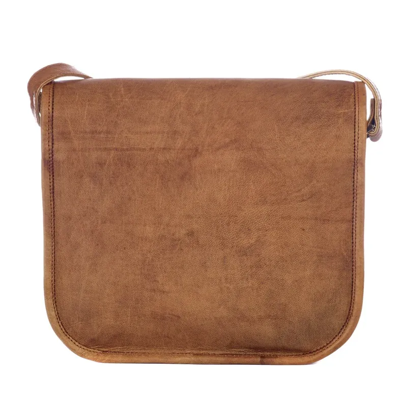 IndiFash - 5″7 Single Strip Handcrafted Messenger Leather Bag | 100% Genuine Leather thumbnail 4