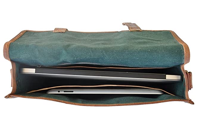 IndiFash - 13 inch Handcrafted Front Pocket Leather Bag for Unisex | 100% Genuine Leather thumbnail 2