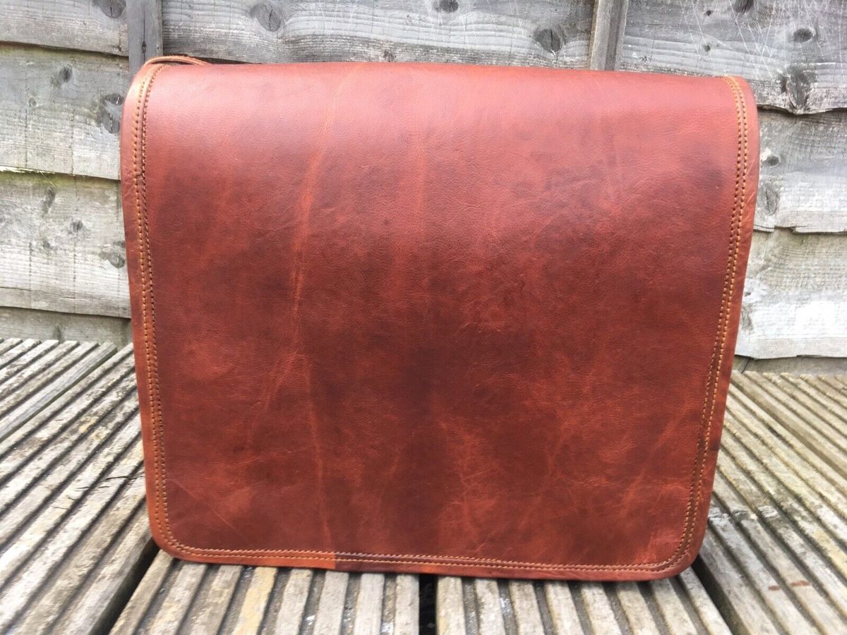 IndiFash - 13 inch Handcrafted Front Pocket Leather Bag for Unisex | 100% Genuine Leather thumbnail 5
