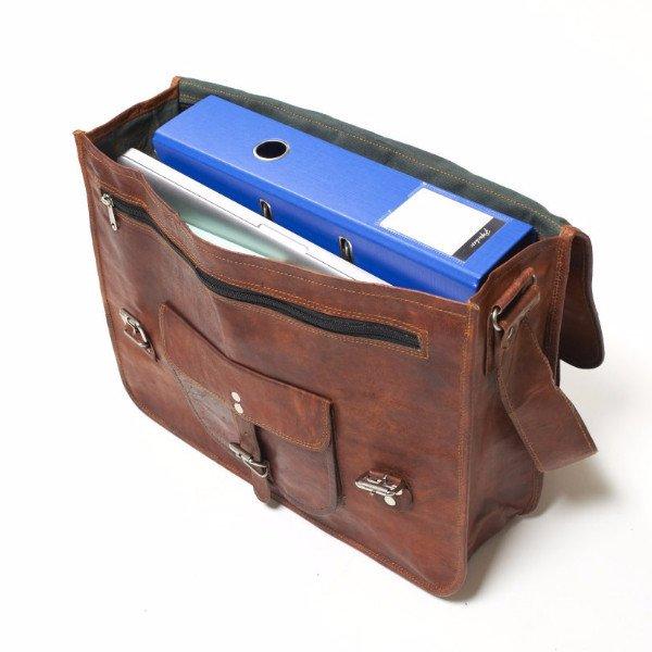 IndiFash - Vintage Single Pocket 15″11 Handcrafted Leather Laptop Bag | 100% Genuine Leather thumbnail 5