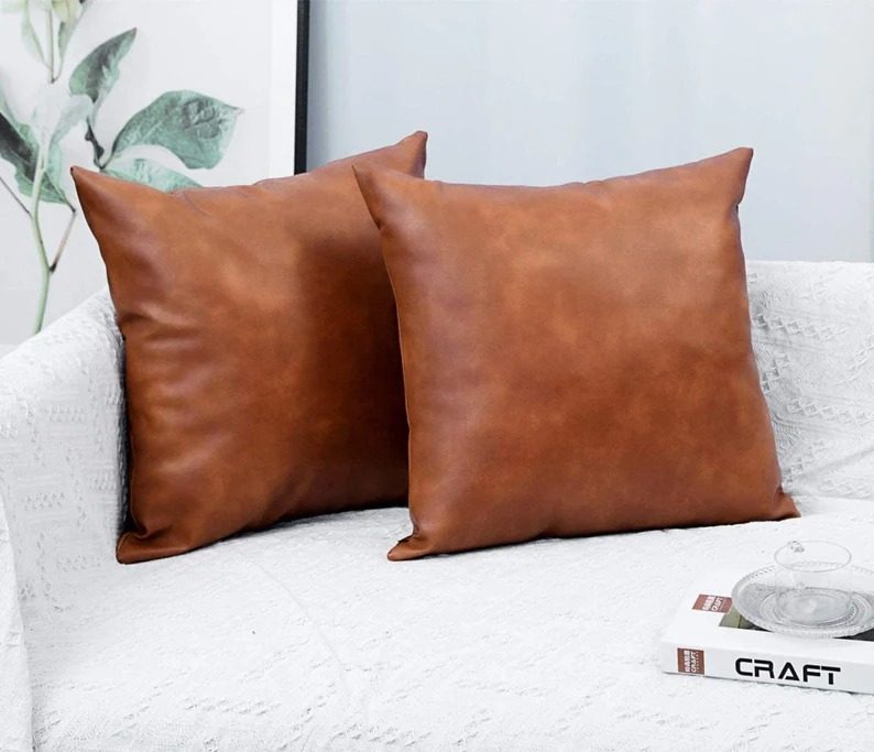 16*16 Leather Sofa Cushion cover thumbnail 2