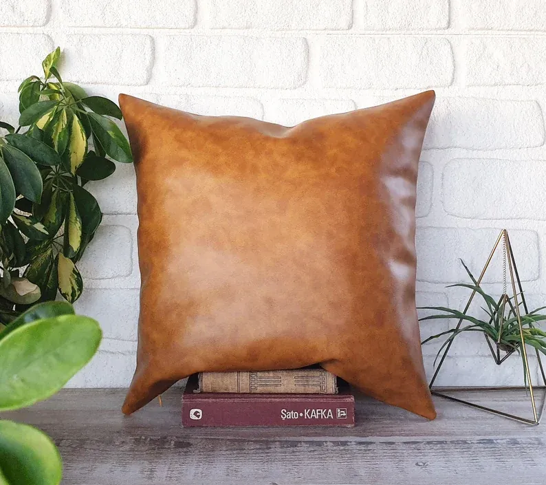 16*16 Leather Sofa Cushion cover thumbnail 3