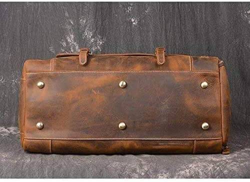 24 inch Buffalo Leather Duffle Bag with Shoes Compartment thumbnail 8