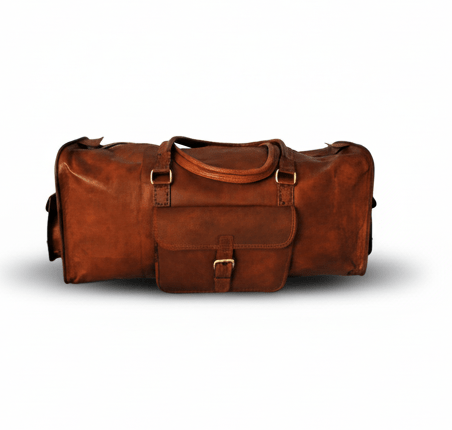 IndiFash - Edge Handcrafted 24″ Duffle Leather Bag (Brown) | 100% Genuine Leather