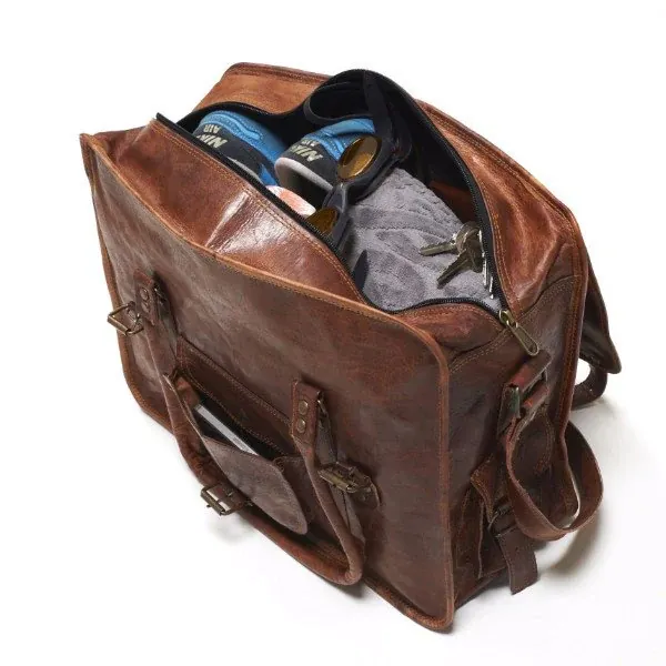 IndiFash - Big size 28″ Handcrafted Air Leather Bag| 100% Genuine Leather thumbnail 2