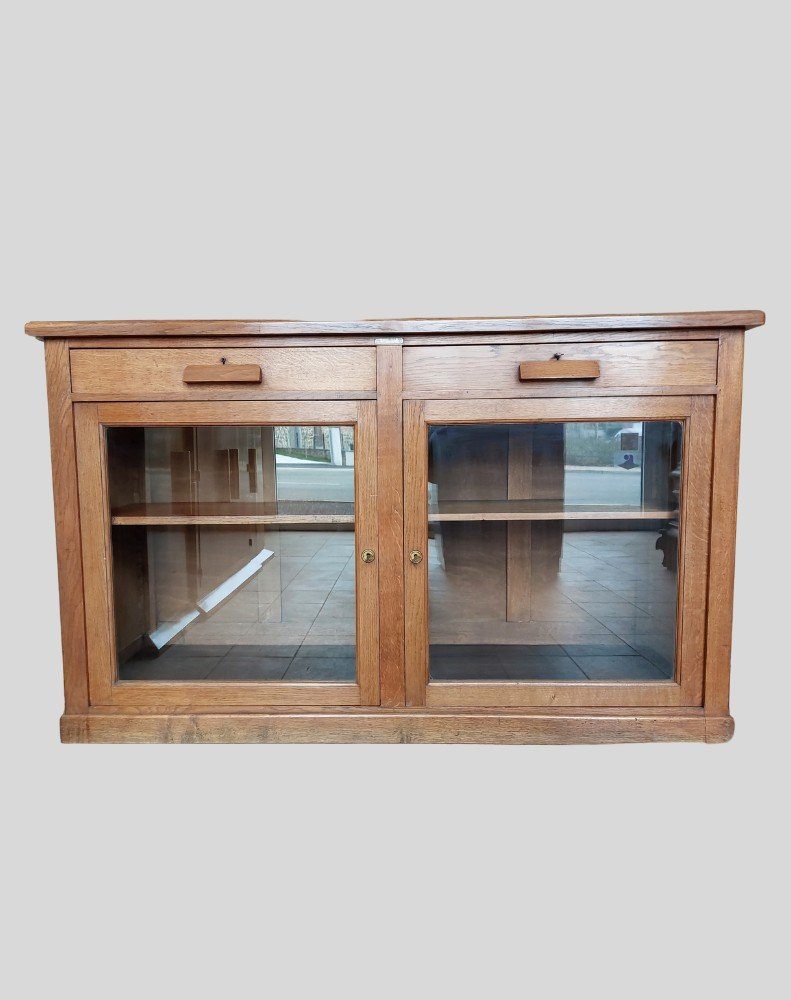 IndiFash Antique Wooden Vitrine Vintage en chêne thumbnail 2