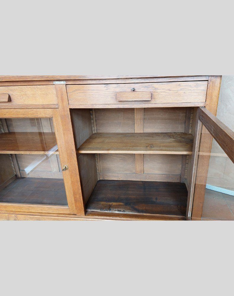 IndiFash Antique Wooden Vitrine Vintage en chêne thumbnail 3