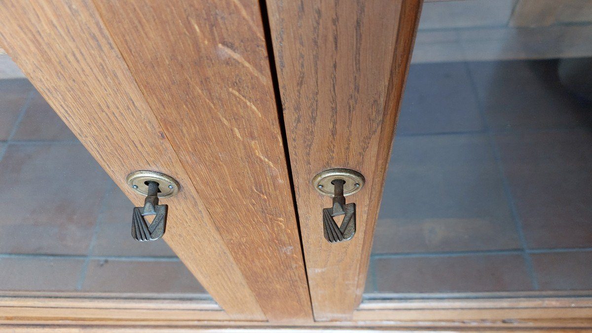 IndiFash Antique Wooden Vitrine Vintage en chêne thumbnail 5