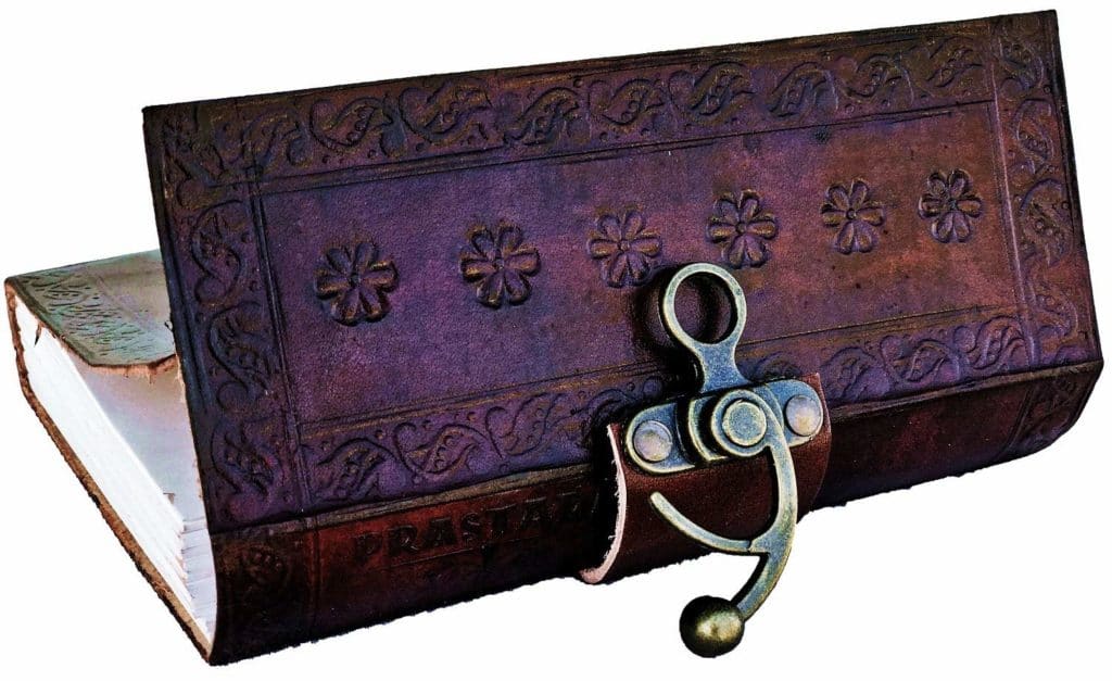 IndiFash - Metal Lock Brown Engraved Peacock Design 7″5 Handcrafted Leather Journal/Diary 200 page | 100% Genuine Leather thumbnail 3