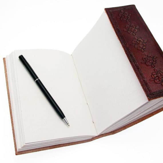 IndiFash - Metal Lock Orange Owl Design 7″5 Handcrafted Leather Journal/Diary 200 page | 100% Genuine Leather thumbnail 2