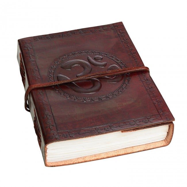 IndiFash - OM Embossed Design 7″5″ Handcrafted Leather Journal/Diary 200 page | 100% Genuine Leather thumbnail 3