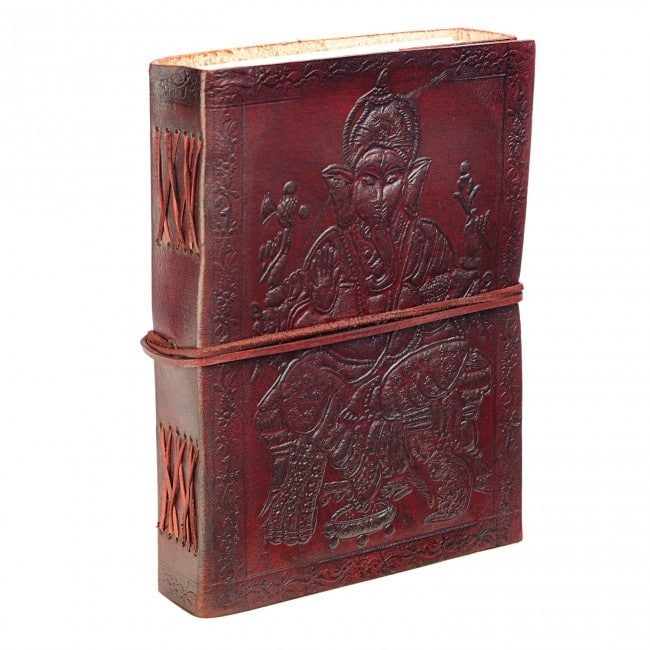 IndiFash - Shree Ganesha Embossed Unique Design 7″5 Handcrafted Leather Journal/Diary 200 page | 100% Genuine Leather thumbnail 5