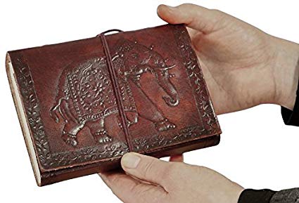 IndiFash - Vintage Elephant Embossed Unique Design 7″5 Handcrafted Leather Journal/Diary 200 page | 100% Genuine Leather thumbnail 2