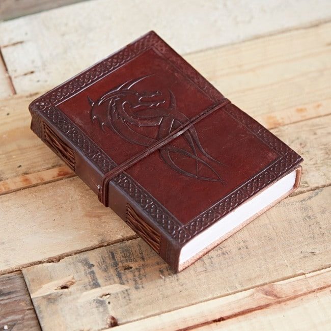 IndiFash - Vintage Dragon Embossed Unique Design 7″5 Handcrafted Leather Journal/Diary 200 page | 100% Genuine Leather thumbnail 2
