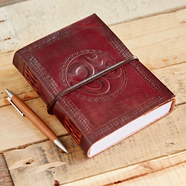 IndiFash - Vintage Om Embossed Unique Design 7″5 Handcrafted Leather Journal/Diary 200 page | 100% Genuine Leather thumbnail 2