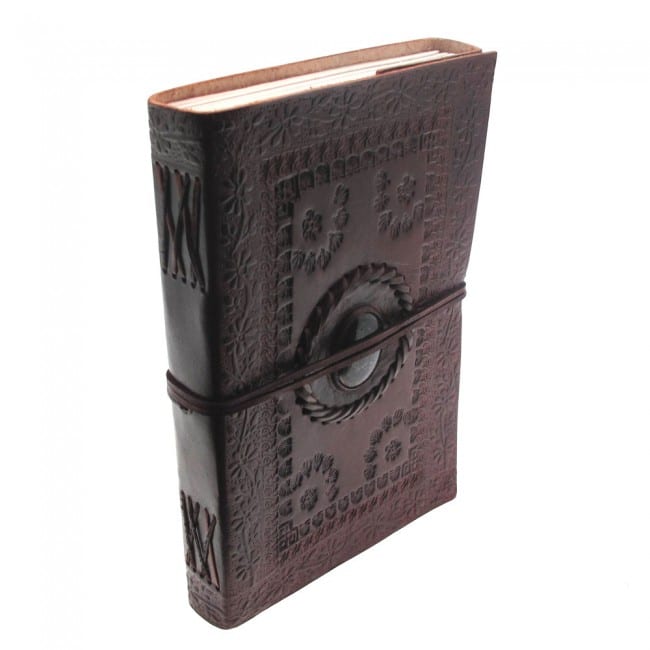 IndiFash - Vintage Single Stone Embossed Unique Design 7″5 Handcrafted Leather Journal/Diary 200 page | 100% Genuine Leather thumbnail 2