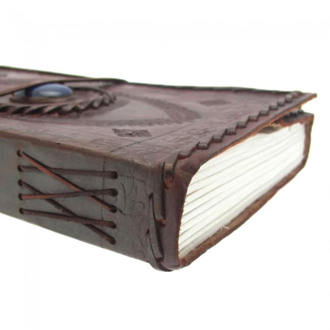 IndiFash - Vintage Single Stone Embossed Unique Design 7″5 Handcrafted Leather Journal/Diary 200 page | 100% Genuine Leather thumbnail 3