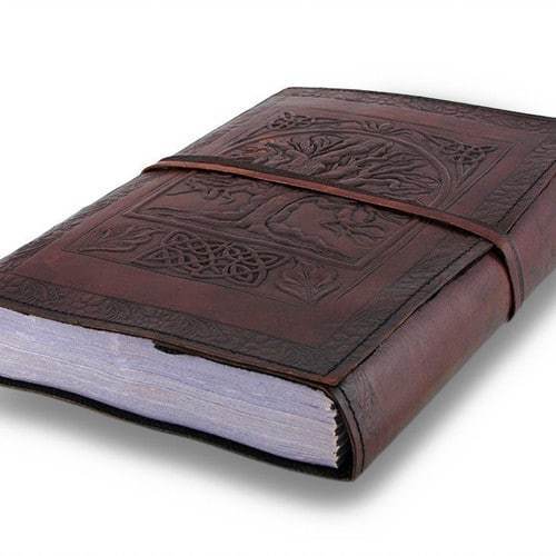 IndiFash - Vintage Beautiful Tree Embossed Unique Design 10″7 Handcrafted Leather Journal/Diary 200 page | 100% Genuine Leather thumbnail 4